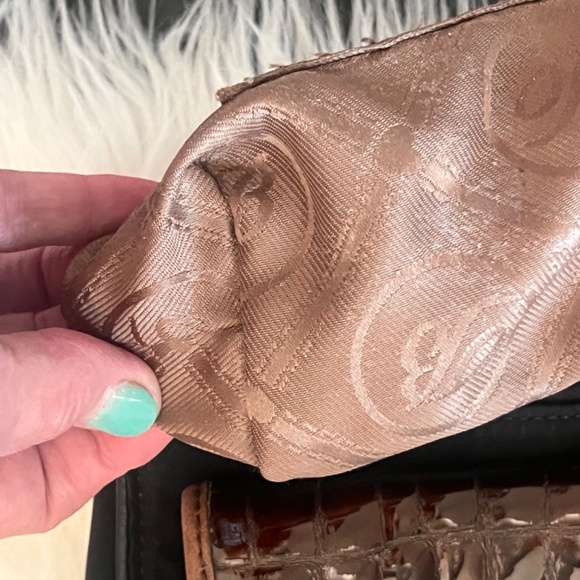 Brighton Black - Croc Leather Flap Crossbody Bag - w/Dust Cover - Picture 8 of 15